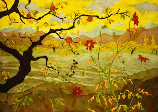 Apple Tree with Red Fruit by paul ranson