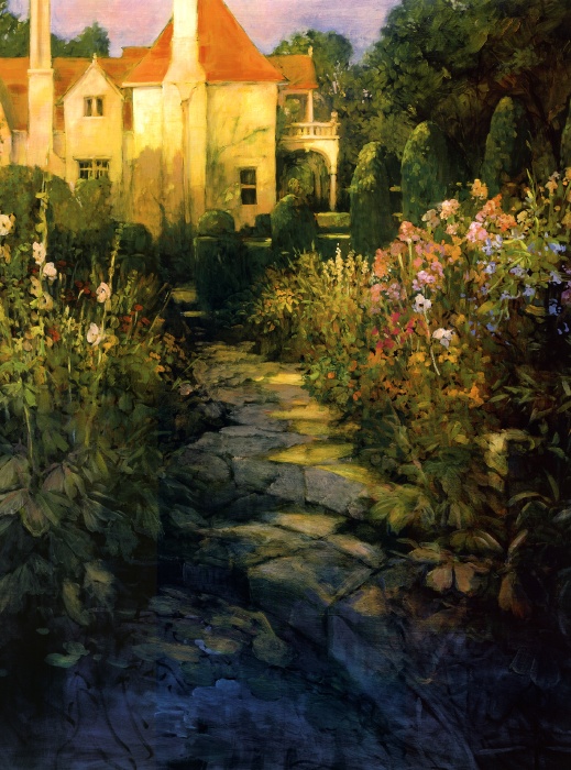 Garden Walk at Sunset