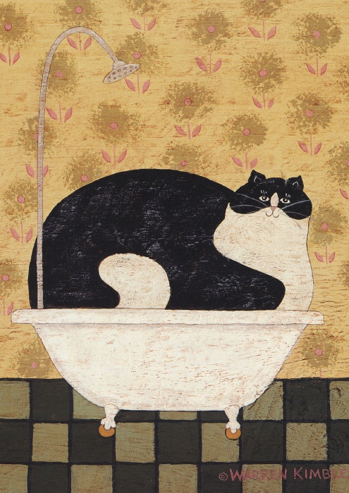 Cat in Hot Tin Tub
