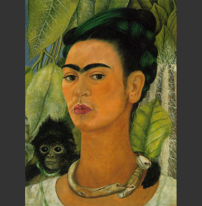 daKahlo-Self-Portrait with Monkey 1938