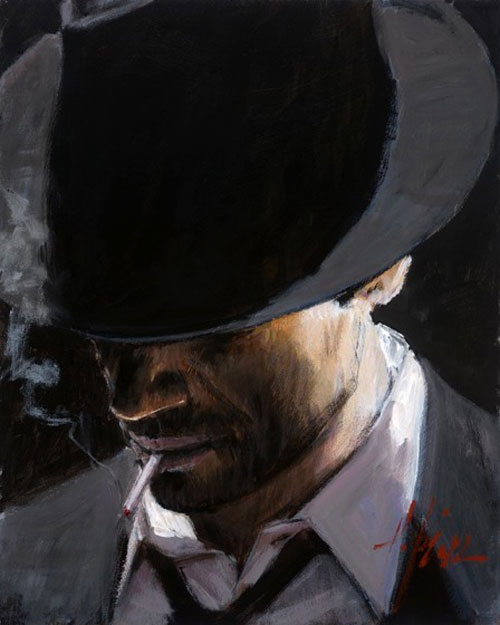 man in black hat