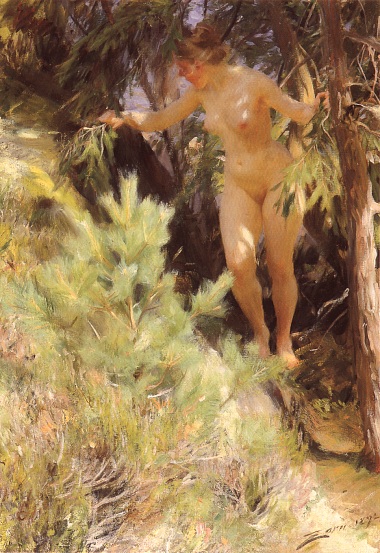 Naken under en gran [Nude under a fir]