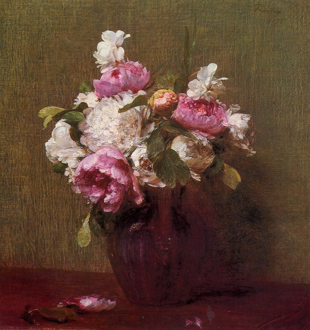 White Peonies and Roses Narcissus