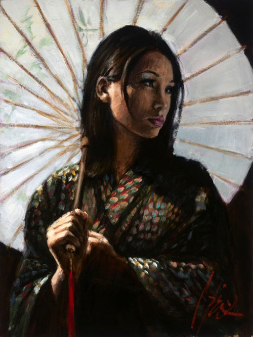 michiko with white umbrella