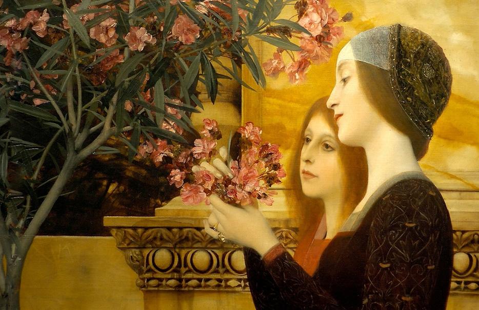 two girls with an oleander