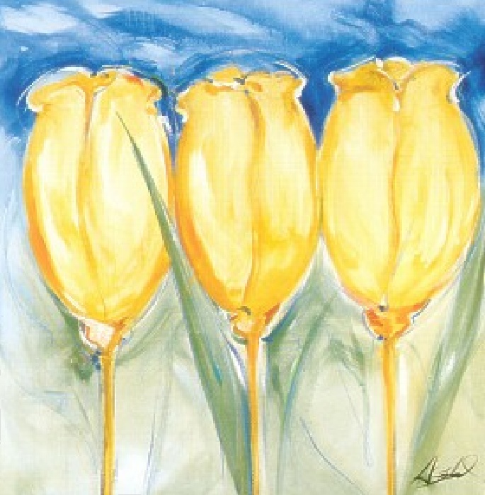 3 Yellow Tulips