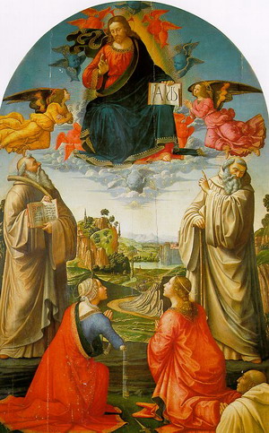 Christ in Heaven with Four Saints &amp; a Donor