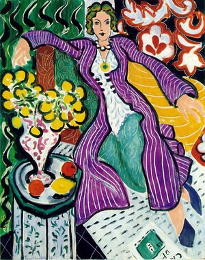 femme au manteau violet