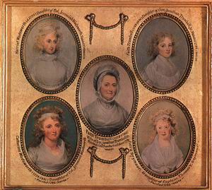 Five Miniatures Framed Together 1791-93