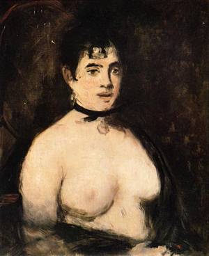 The Brunette with Bare Breasts 1872