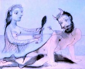 Wounded Faun and Woman