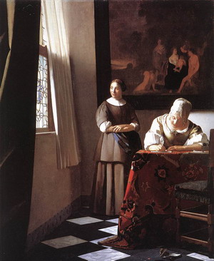Lady Writing a Letter with Her Maid c. 1670
