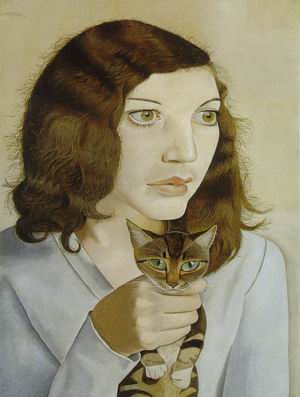 Girl with a kitten 1947