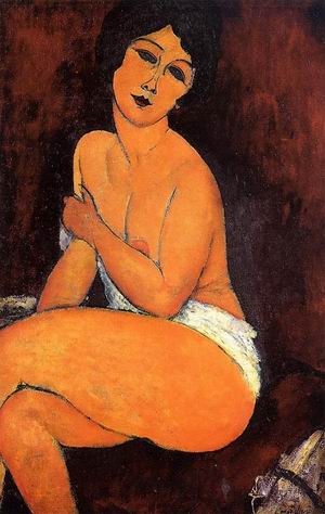 Seated Nude on Divan