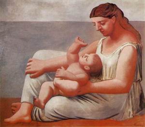 Woman and Child on the Seashore 1921