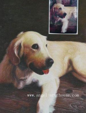 Commissioned dog Portrait oil painting sample