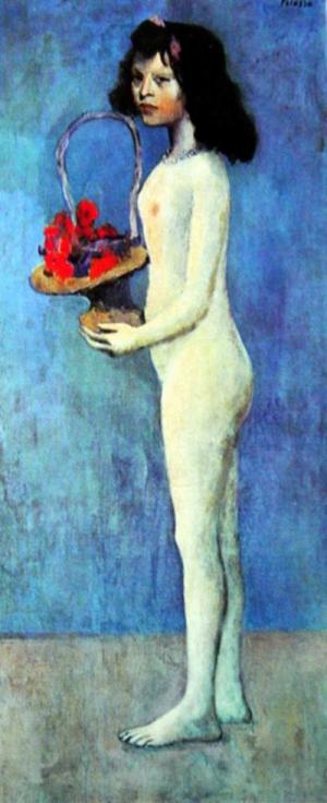 Girl with a Basket of Flowers