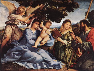 Madonna and Child with Saints and an Angel 1527-28