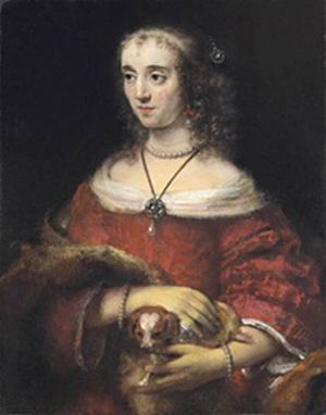 Portrait of a woman with a lapdog