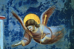 Scenes from the Life of the Virgin. The Presentation at the Temple, detail of an angel, 1305-13