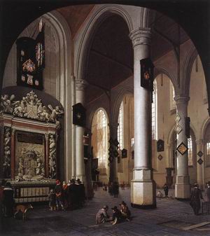 The Old Church at Delft with the Tomb of Admiral Tromp 1658