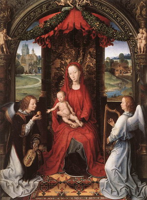 Madonna Enthroned with Child and Two Angels 1490-91