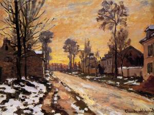 Road at Louveciennes Melting Snow Sunset 1870