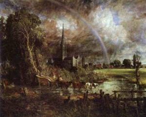 Salisbury Cathedral, from the Meadows. 1831