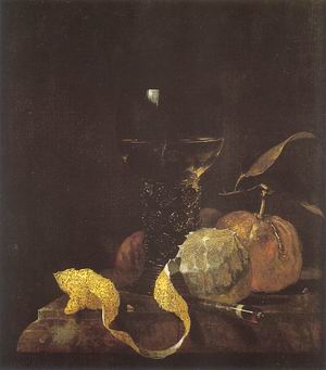 Still Life with Lemon, Oranges, and a Glass of Wine, 1663-64