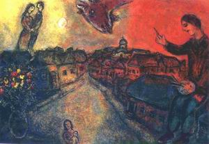 The artist above Vitebsk 1977-1978