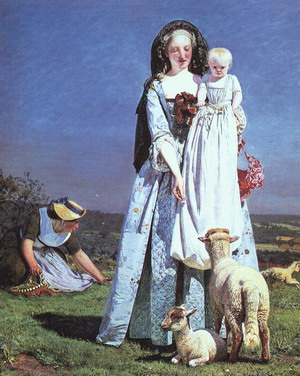 The Pretty Baa-Lambs, detail, 1852