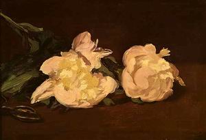 Branch of White Peonies and Pruning Shears 1864