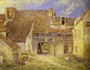 Courtyard of Farm at St. Mammes. 1884