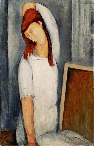 Jeanne Hbuterne, Left Arm Behind her Head 1919