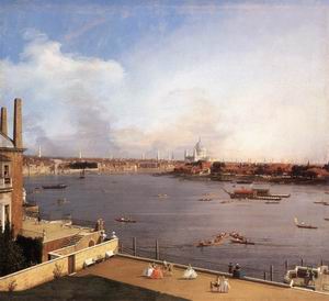 London, The Thames and the City of London from Richmond House 1747