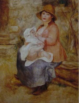 Maternity-Baby at the Breast (Aline and her son Pierre),first version,1886