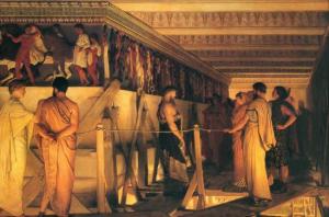 Phidias showing the frieze of the Parthenon