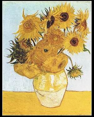 The vase with 12 sunflowers