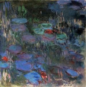 Water-Lilies Reflections of Weeping Willows (right half) 1916-1919