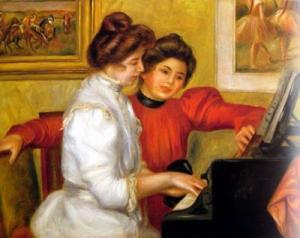 Yonne and Christine Lerolle Playing the Piano,1897