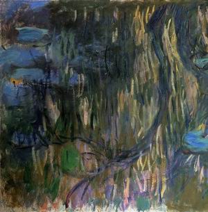 Water-Lilies Reflections of Weeping Willows (left half) 1916-1919