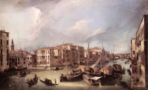 Grand Canal, Looking North-East toward the Rialto Bridge c. 1725