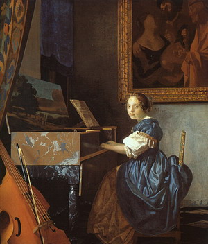 A Young Woman Seated at a Virginal, 1673-75