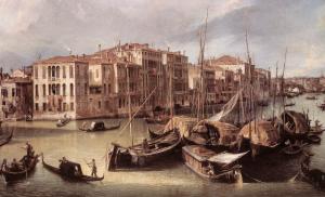 Grand Canal, Looking North-East toward the Rialto Bridge c. 1725 (detail)