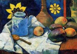 Still Life With Teapot And Fruit