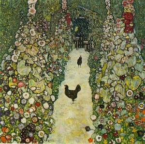 Garden Path with Chickens 1916