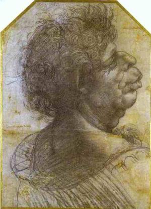 Grotesque Portrait Study of Man. c. 1500-1505