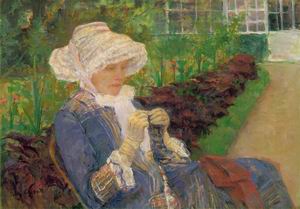 Lydia Crocheting in the Garden at Marly 1880