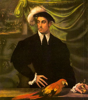 Portrait of a Gentleman with a Parrot, 1552-55