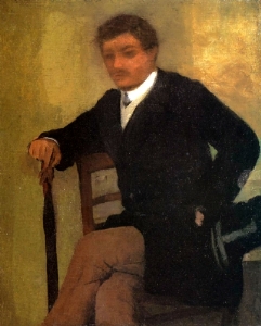 Seated Young Man in a Jacket with an Umbrella 1864-68